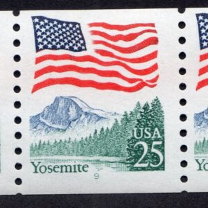 Scott #2280 Flag Over Yosemite Plate # Coil (PNC5) of 5 Stamps - MNH P#9