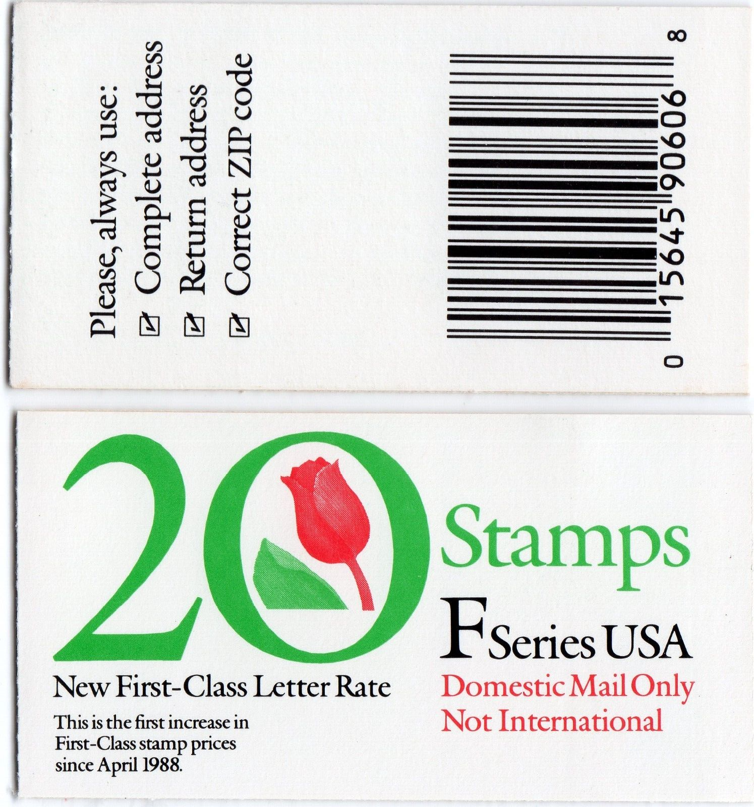 Scott #BK183 (2520a) 29¢ Tulip F Series Booklet of 20 Stamps - MNH P#1111