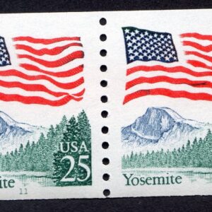 Scott #2280a Flag Over Yosemite Plate # Coil (Pair) 2 Stamps - MNH P#11