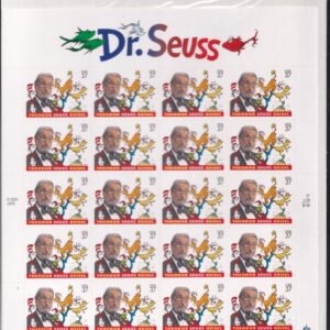 Scott #3835 Dr. Seuss (Cat In The Hat) Sheet of 20 Stamps - Sealed White