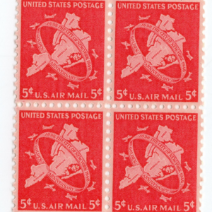 Scott #c38 Map of 5 Buroughs Airmail Block of 4 Stamps - MNH