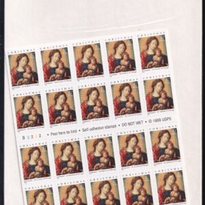 Scott #3675a Madonna (Christmas, Gossaert) Booklet of 20 Stamps - Sealed