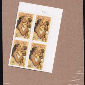 Scott #3877 Sickle Cell Anemia Plate Block of 4 Stamps - Sealed