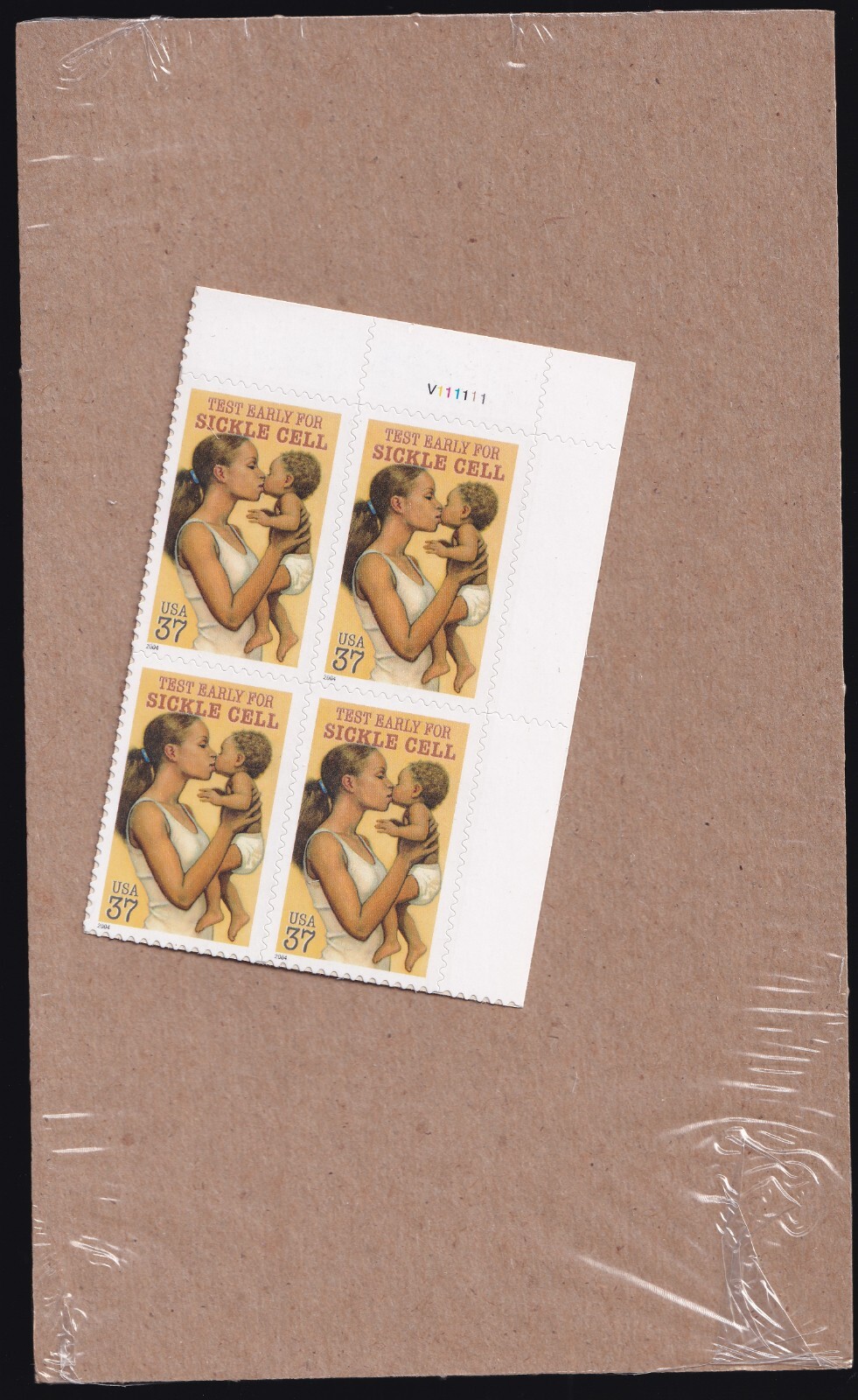 Scott #3877 Sickle Cell Anemia Plate Block of 4 Stamps - Sealed