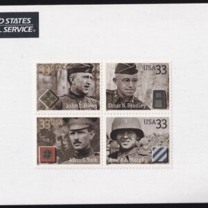 Scott #3396 Distinguished Soldiers Block of 4 Stamps - Sealed