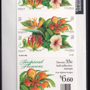 Scott #3313b Tropical Flowers Booklet of 20 Stamps - Sealed P#S66544