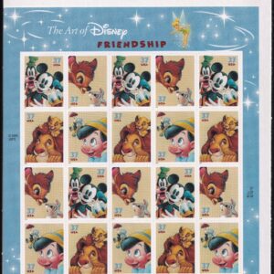 Scott #3868a (3865-68) Disney Friendship Sheet of 20 Stamps - Sealed Art Back