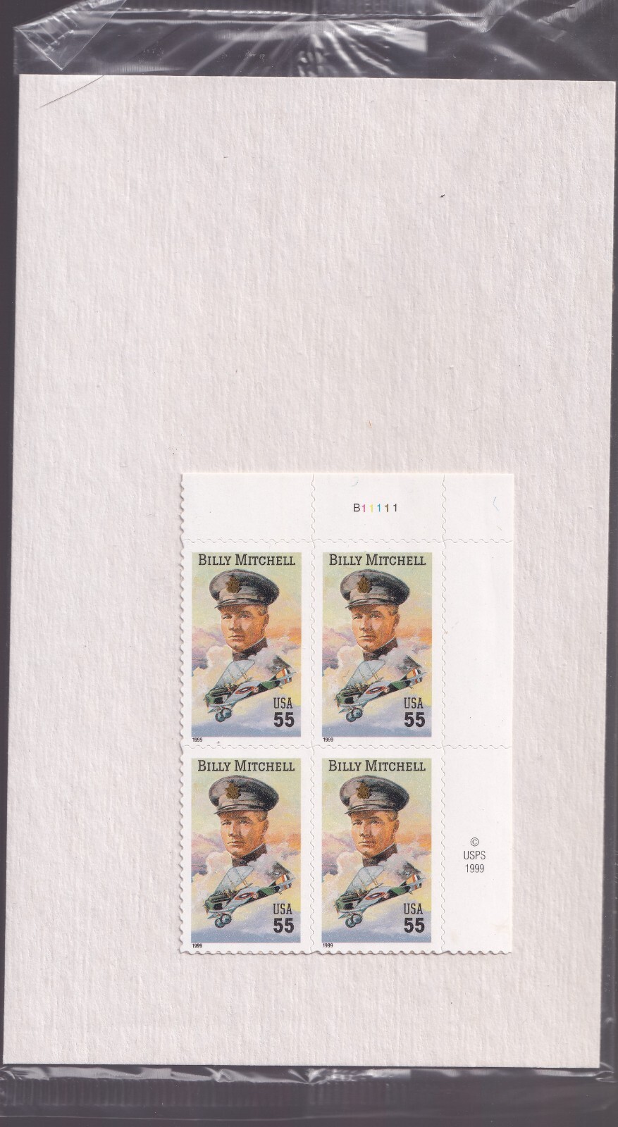 Scott #3330 Billy Mitchell Plate Block of 4 Stamps - Sealed