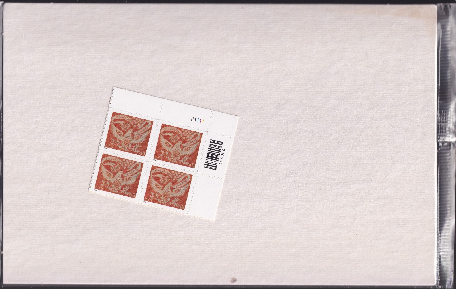 Scott #3646 Eagle Coverlet Plate Block of 4 Stamps - Sealed