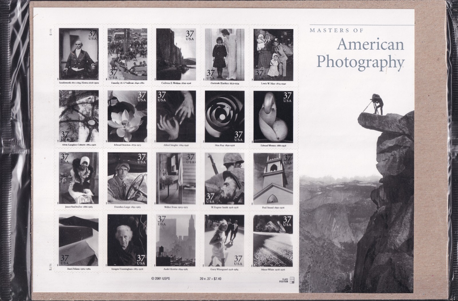 Scott #3649 American Photography Sheet of 20 Stamps - Sealed Brown