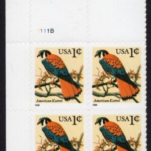 Scott #3031 American Kestrel 1999 Plate Block of 4 Stamps - MNH
