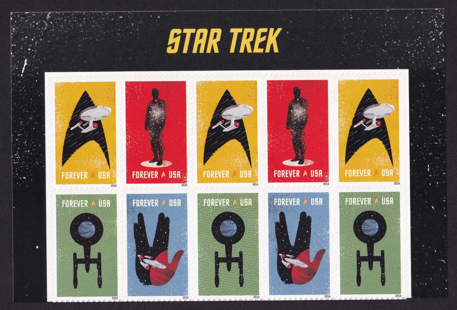 Scott #5135a Star Trek (Spock) Half Sheet (Title) of 10 Forever Stamps - MNH Top
