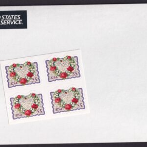 Scott #3275 Victorian Love Flower Wreath Plate Block of 4 Stamps - Sealed