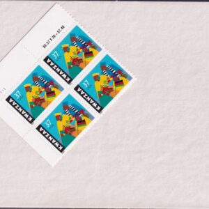 Scott #3673 Kwanzaa Plate Block of 4 Stamps - Sealed