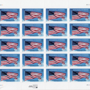 Scott #3508 Flag (Honoring Veterans) Sheet of 20 Stamps - Sealed White
