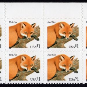 Scott #3036a Red Fox Plate Block of 8 Stamps - MNH Top