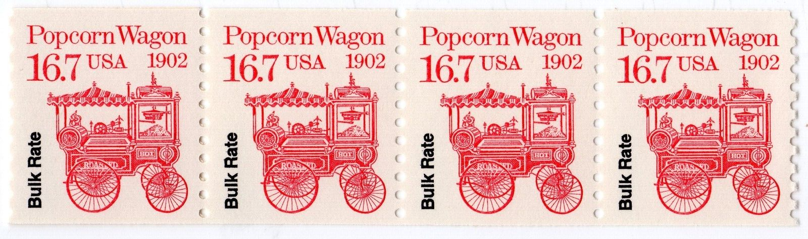 Scott #2261 Popcorn Wagon (16.7c) Coil of 5 Stamps - MNH