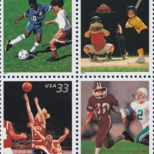 Scott #3402a (3399-3402) Youth Sports Block of 4 Stamps - MNH