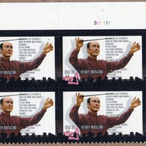 Scott #3839 Henry Mancini (Pink Panther) Plate Block of 4 Stamps - MNH