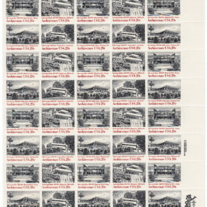 Scott #2022a (2019-22) Architecture Sheet of 40 Stamps - MNH P#6 UR