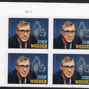 Scott #5833 John Wooden UCLA Plate Block of 4 Forever Stamps - MNH UV