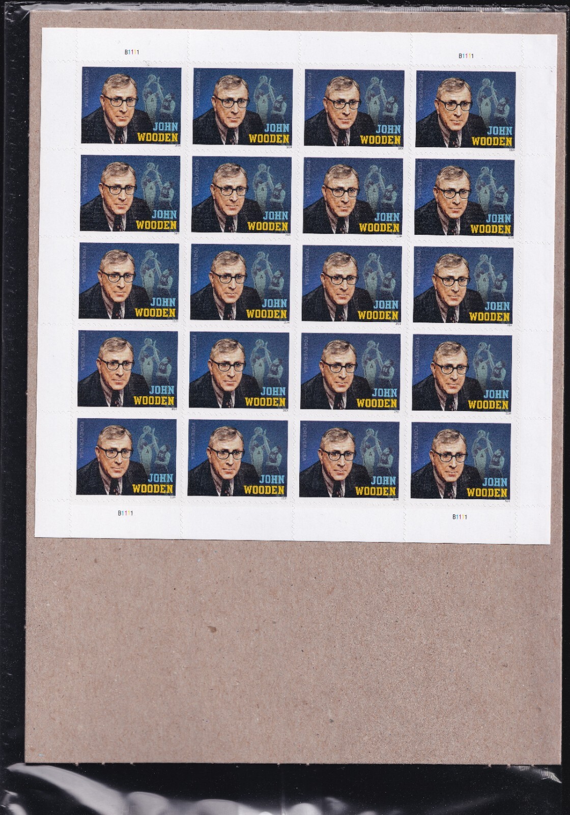 Scott #5833 John Wooden UCLA Sheet of 20 Forever Stamps - Sealed UV