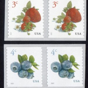 Scott #5201-5037-5038-5039-5256-5653 All (6) Fruit Coil Pair of Stamps - MNH