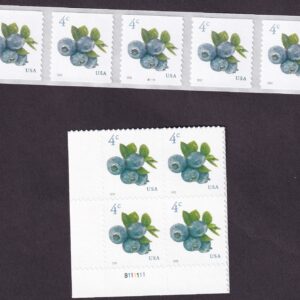 Scott #5652-5653 Blueberries Plate Block & Plate # Coil (PNC5) of 5 Stamps - MNH