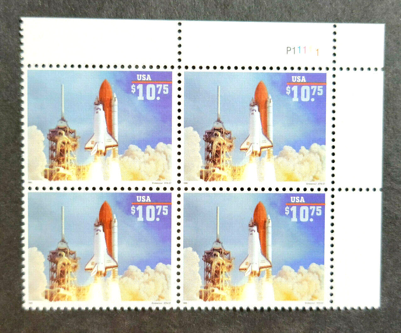 Scott #2544a Space Shuttle Endeavor Lift Off! Plate Block of 4 Stamps - MNH