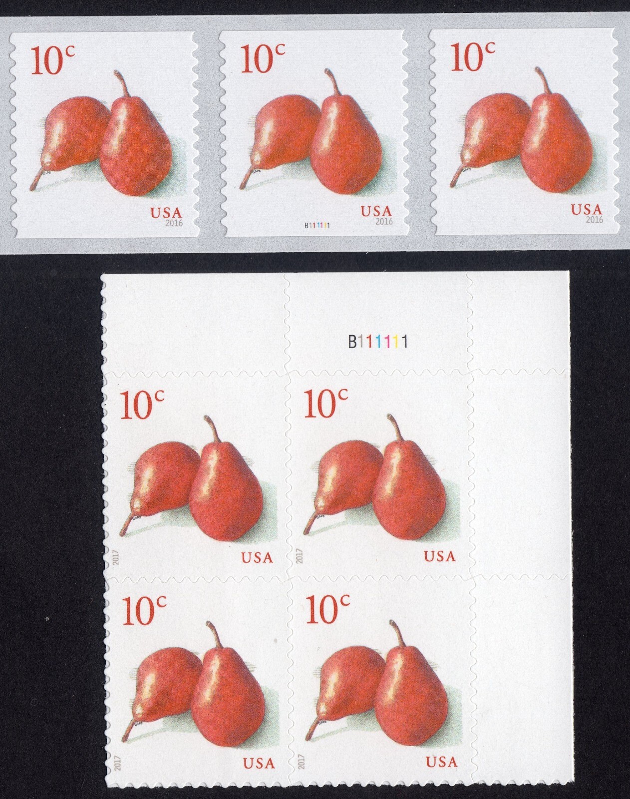 Scott #5039-5178 Pears Plate Block & Plate # Coil (PNC3) of 3 Stamps - MNH