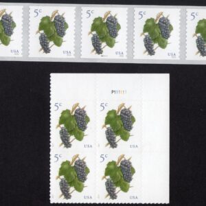 Scott #5038-5177 Grapes Plate Block & Plate # Coil (PNC5) of 5 Stamps - MNH
