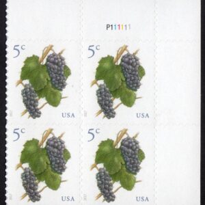 Scott #5177 Grapes Plate Block of 4 Stamps - MNH