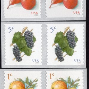 Scott #5037-5038-5039 Apples Grapes Red Pears Coil Pair of Stamps - MNH