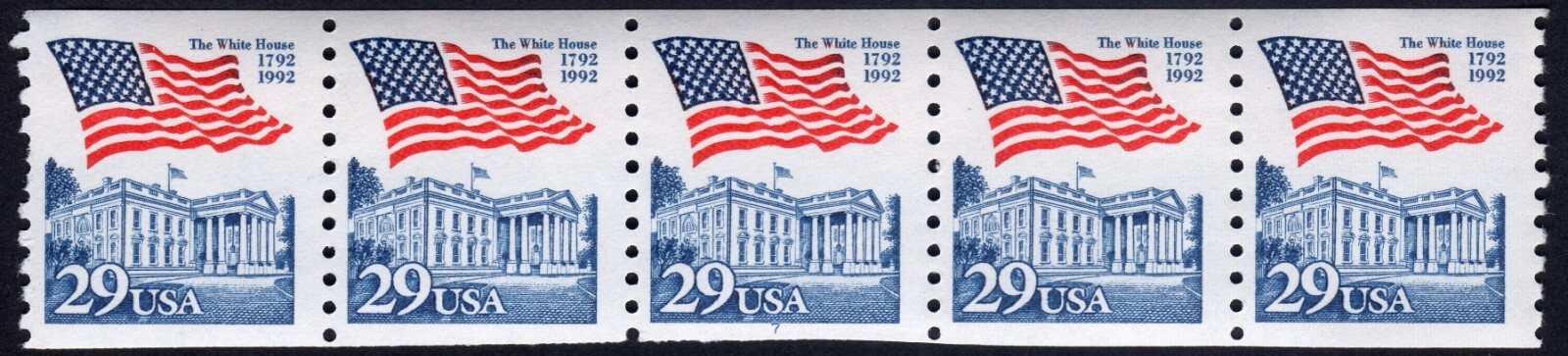 Scott #2609 Flag Over White House Plate Number Coil of 5 Stamps (PNC5) - MNH P#7