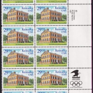 Scott #2636 29¢ Kentucky Statehood Plate Block of 20 Stamps - MNH LR