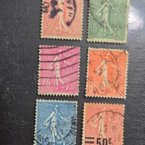 Stamp France "Sower" 1923-26 A20 #138,139,151,153,154 & 230 used