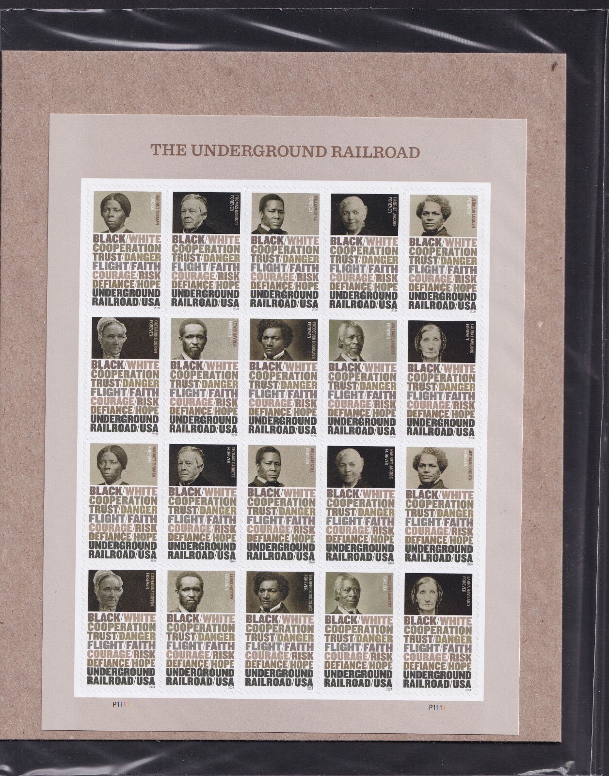 Scott #5843a (5834-43) Underground Railroad Sheet of 20 Forever Stamps Sealed UV