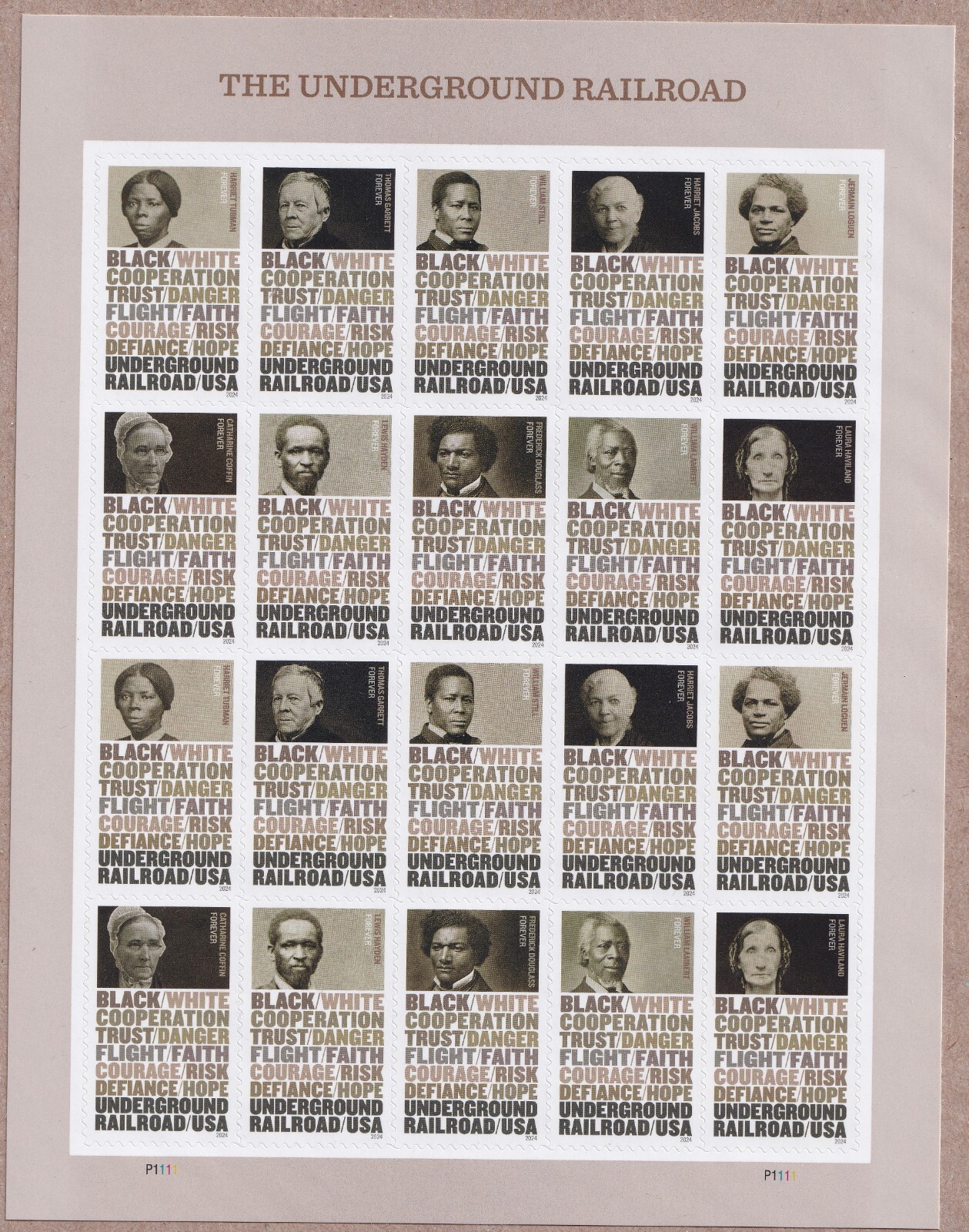 Scott #5843a (5834-43) Underground Railroad Sheet of 20 Forever Stamps - MNH UV