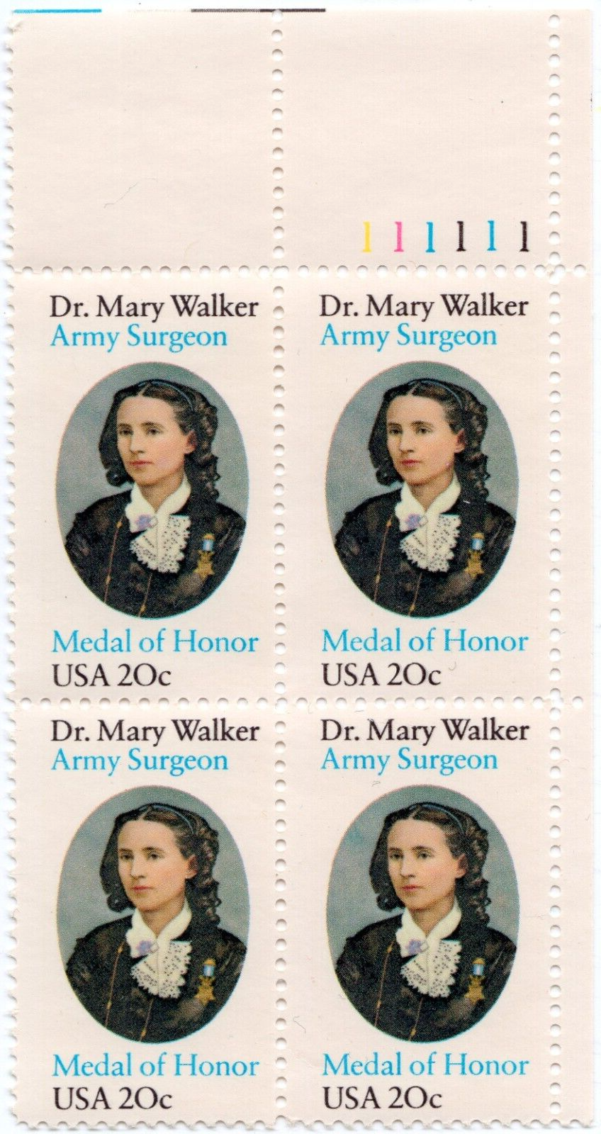 Scott #2013 Dr. Mary Walker Plate Block of 4 Stamps - MNH UR