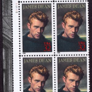 Scott #3082 James Dean Plate Block of 4 Stamps - MNH