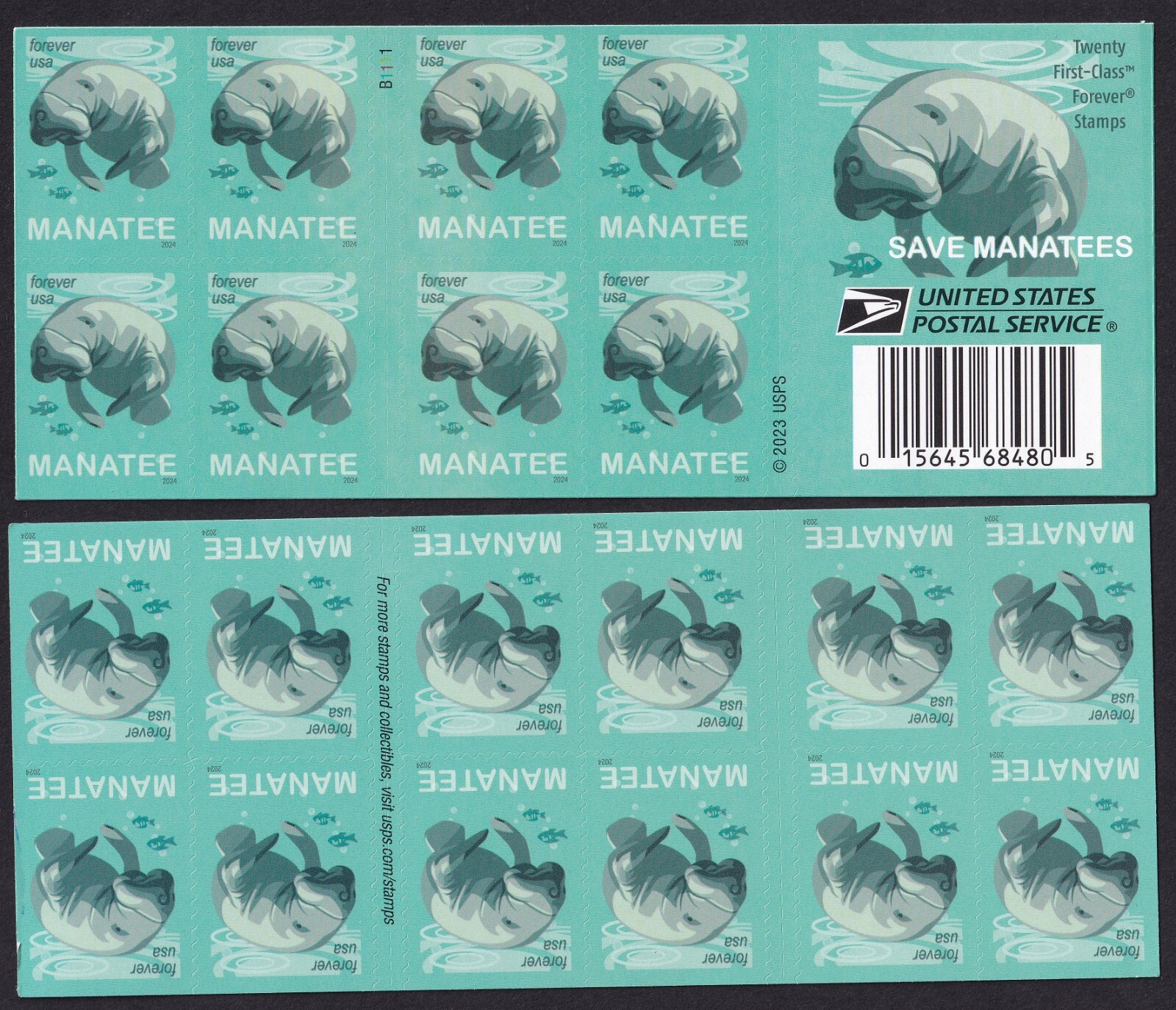 Scott #5851 Manatees Booklet of 20 Forever Stamps - MNH UV