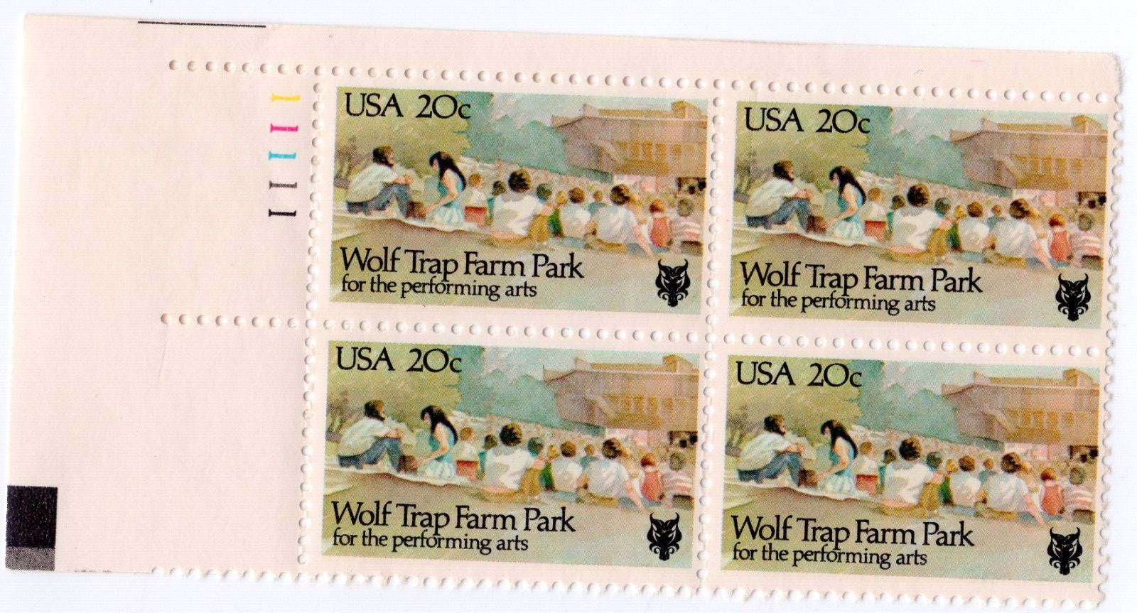 Scott #2018 Wolf Trap Farm Park Plate Block of 4 Stamps - MNH P#11111 UL