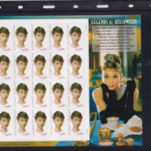 Scott #3786 Audrey Hepburn Sheet of 20 Stamps MNH in Album Page