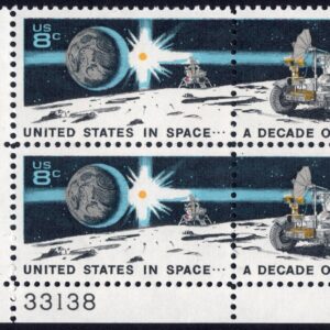 Scott #1435b Space Achievement on Moon Plate Block of 4 Stamps - MNH P#33138 LL