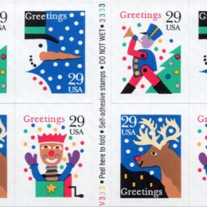 Scott #2802a Christmas Greetings (Snowman) Booklet of 12 Stamps - MNH P#V3333333
