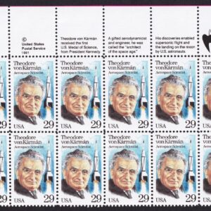 Scott #2699 Theodore von Karman (Rocket Scientist) Plate Block of 20 Stamps MNH