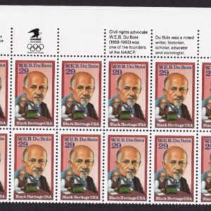 Scott #2617 W.E.B Dubois Black Heritage Plate Block of 20 Stamps MNH P#111122-1