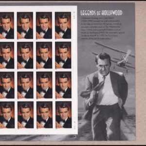 Scott #3692 Cary Grant (Legends of Hollywood) Sheet of 20 Stamps - Sealed Brown