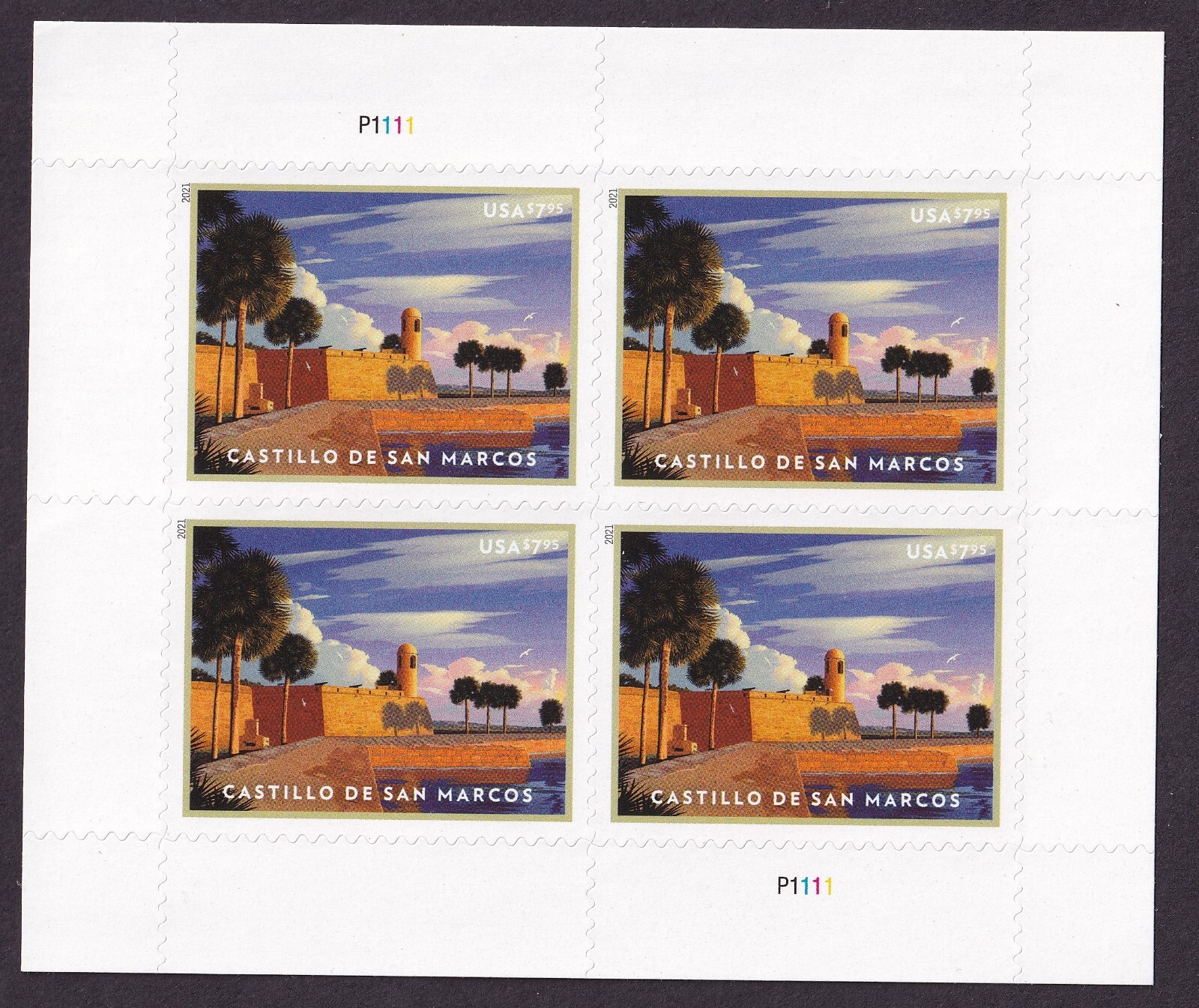 Scott #5554 Castillo de San Marcos Sheet of 4 Priority Mail Stamps - MNH
