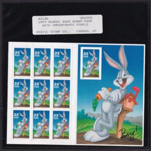 Scott #3138 Bugs Bunny Sheet of 10 Stamps - Imperf Mystic